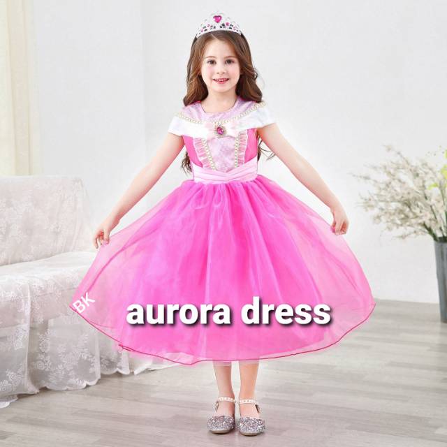 PRINCESS AURORA DRESS PINK / GAUN PESTA ULANG TAHUN ANAK BAJU