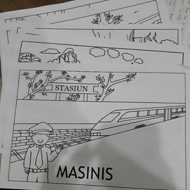 Buku Gambar A4 Sketsa Hiasan Dinding Crayon Mewarnai Aa Kiky Sketsa Pemandangan