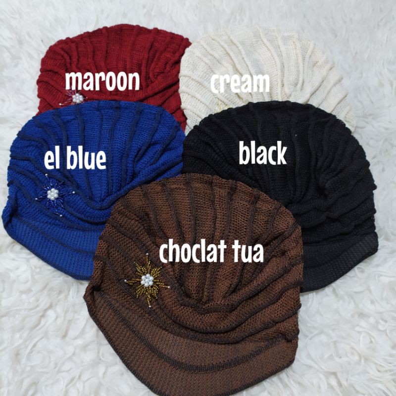 Topi rajut- ciput daleman hijab bahan