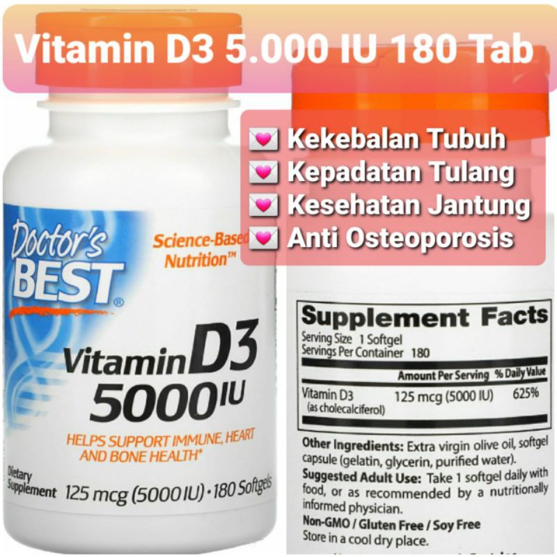 VITAMIN D3 NOW 5000 IU 180 TABLET