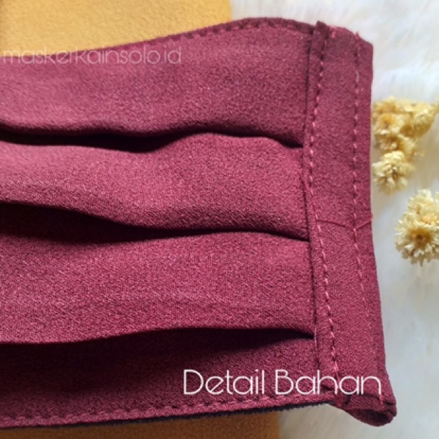 (Isi 100) PAKET HEMAT Masker Serut Hijab LABEL BISA PILIH WARNA