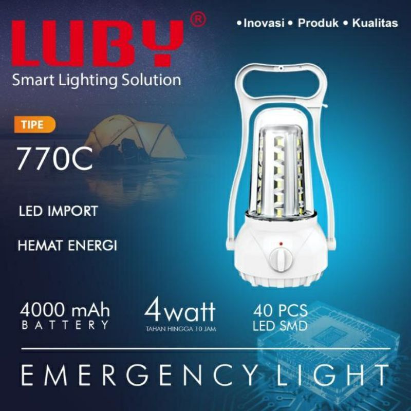 Lampu Emergency LUBY L770C / Lampu Darurat LUBY L-770C / Rechargeable