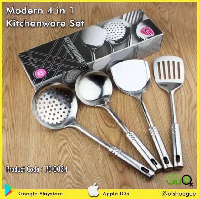 SPATULA SET ISI 4 STAINLESS