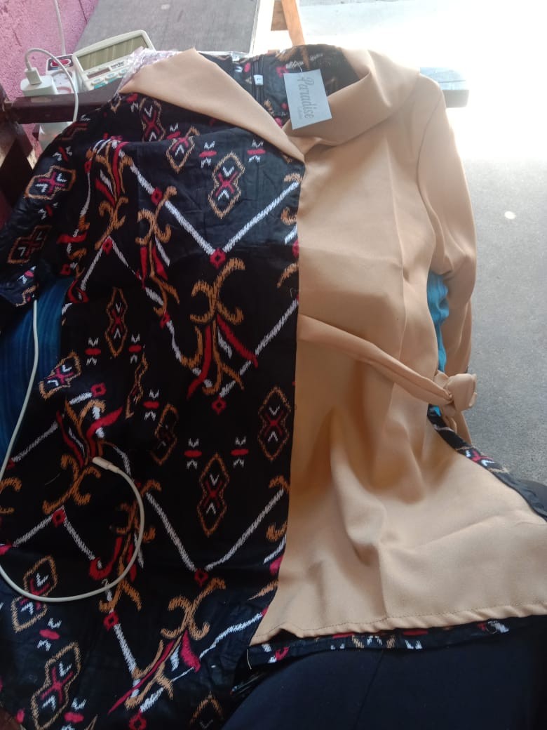 Tey-17 Batik Wanita Asj Sa Hrb026 Kenongo Kemeja Tosca Pendek