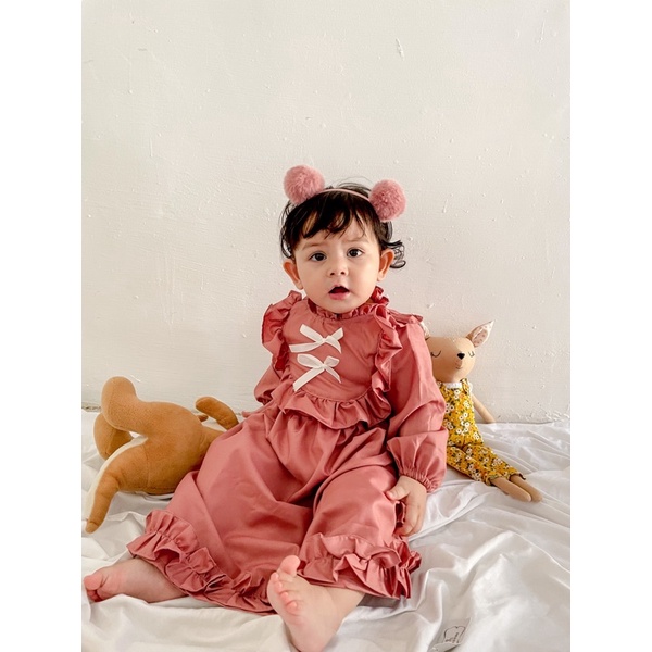 dress anak balita tunik anak bayi gamis bayi SELENA DRESS 1-3 tahun 0-12 bulan baju muslim anak perempuan gamis dress