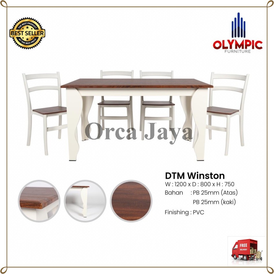 Meja Makan Minimalis/ Meja Makan 4 Kursi DTM Winston Olympic
