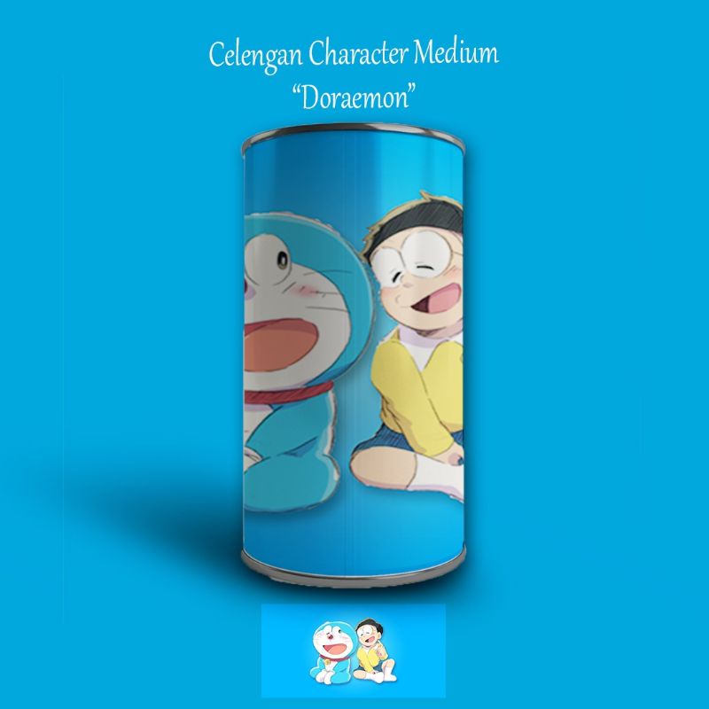 CELENGAN TABUNGAN MEDIUM SEDANG CELENGAN KARAKTER (DORAEMON) TARGET MURAH BUKA TUTUP ANAK KALENG VIR