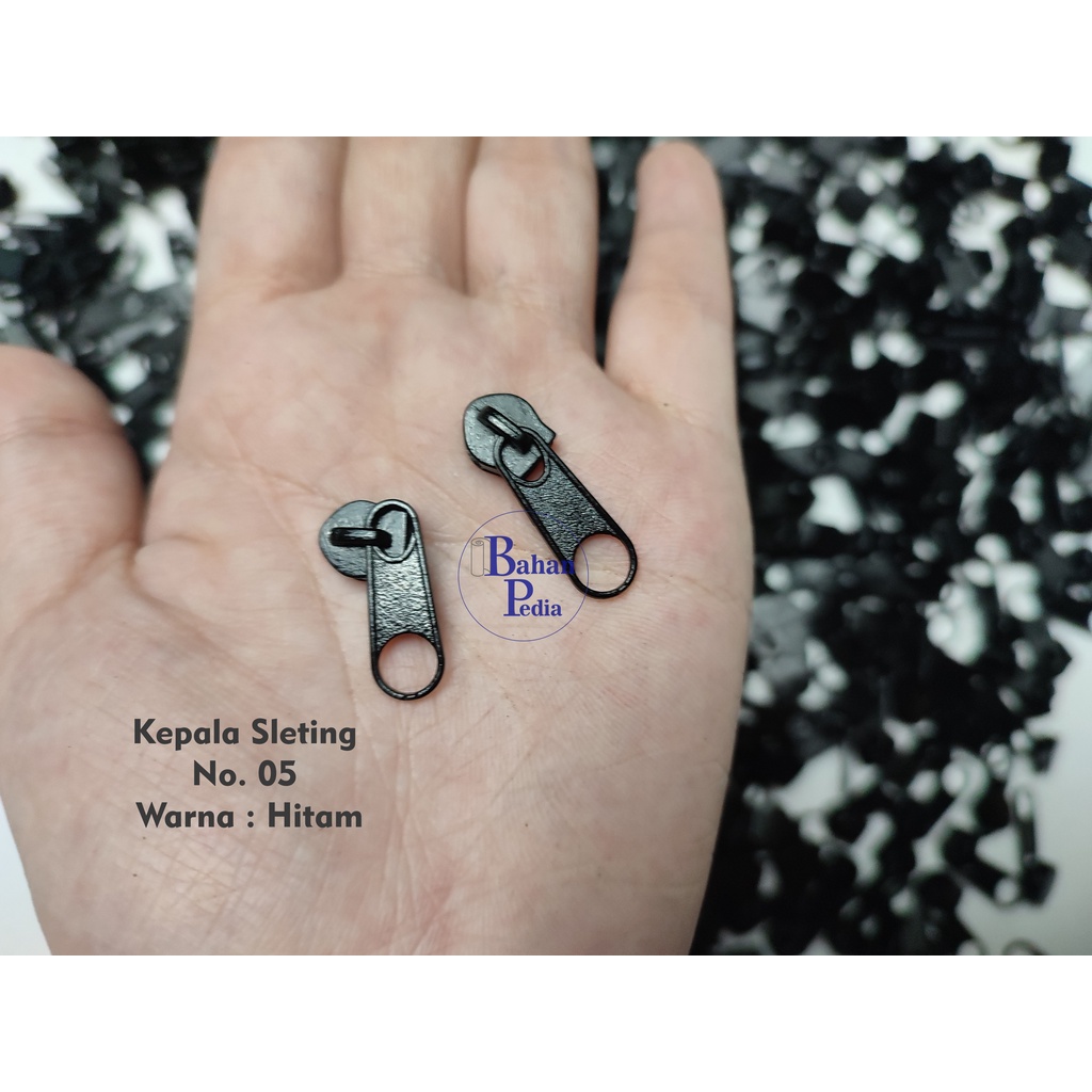[100Pcs] Kepala Sleting Resleting Head Zipper Polos No 5 Hitam Tipis