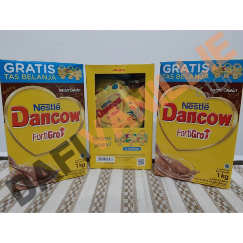 Dancow Fortigro Susu Bubuk Coklat 1000 gr berhadiah Tas