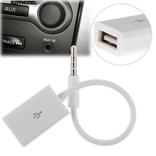 Supp Car MP3 3.5mm Male AUX Audio Plug Jack ke USB 2.0 Converter Kabel Kabel