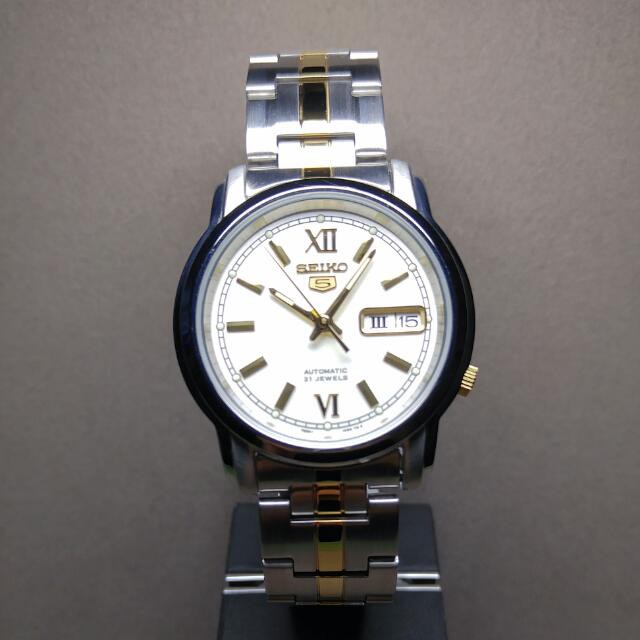 Seiko 5 SNKK83K1 Automatic Two Tone Bracelet - jam Tangan Pria SNKK83