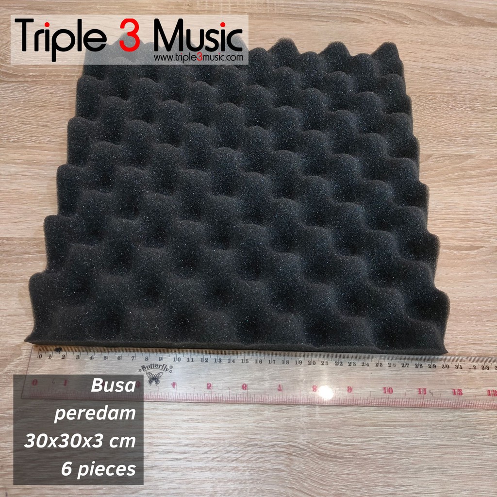 JRD Paket 6 pieces Busa Telur peredam suara acoustic foam 30x30x3 Cm