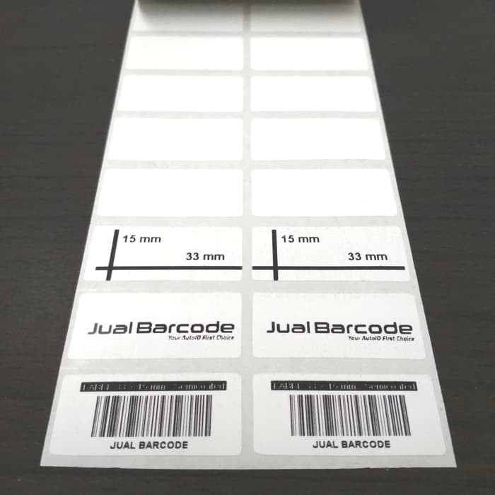 

LABEL STICKER BARCODE 33mm X 15mm ( 2 LINE ) - SEMICOATED isi 5000 pcs