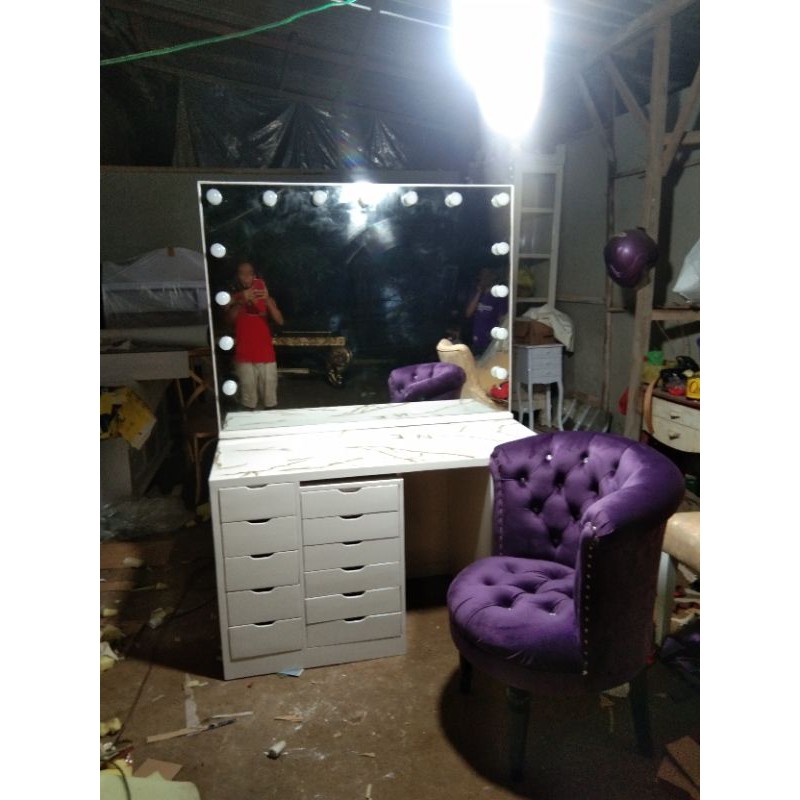 meja rias lampu-lampu jati duco