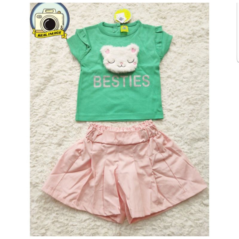 cloud bird setelan stelan baju kaos anak bayi perempuan cewek cewe boneka 12-18 bulan lebaran