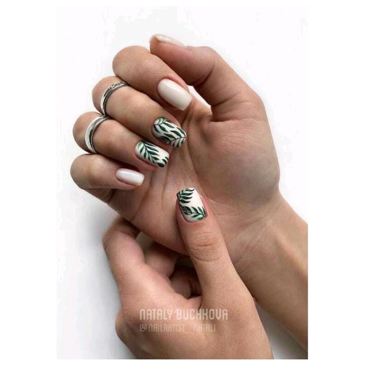 STICKER GREEN LEAF STICKER NAIL ART / WATER DECAL STICKER DAUN NAIL ART / KUKU