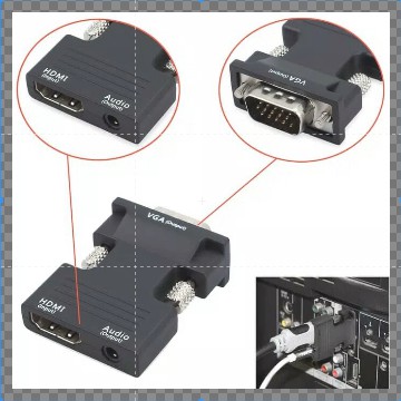 Konverter HDMI (F) to VGA (M) +Audio Dongle NETLINE