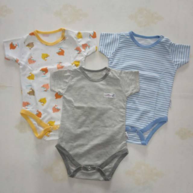 Jumper Lengan Panjang dan Pendek Baju Bayi isi 3pcs Little Q