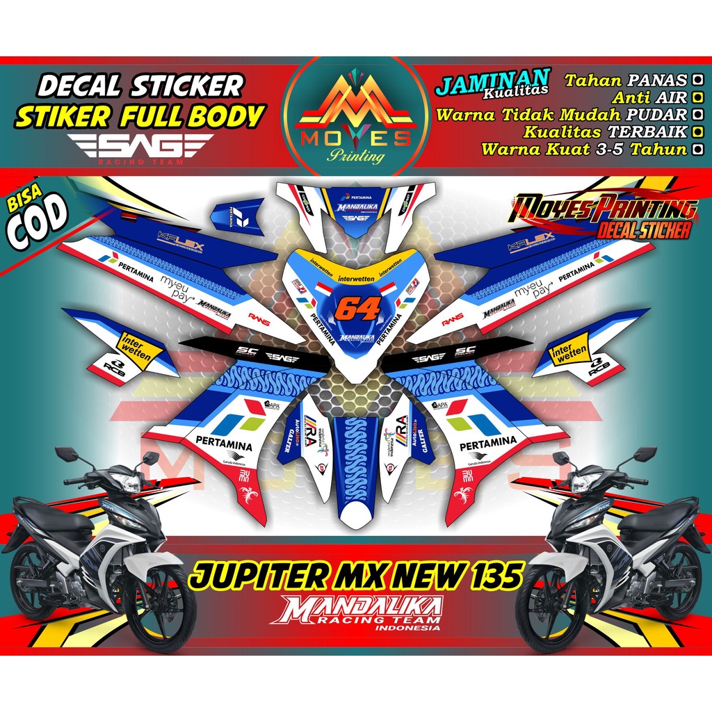 decal mx new 135 full body - decal stiker full body - decal motor jupiter mx new 135