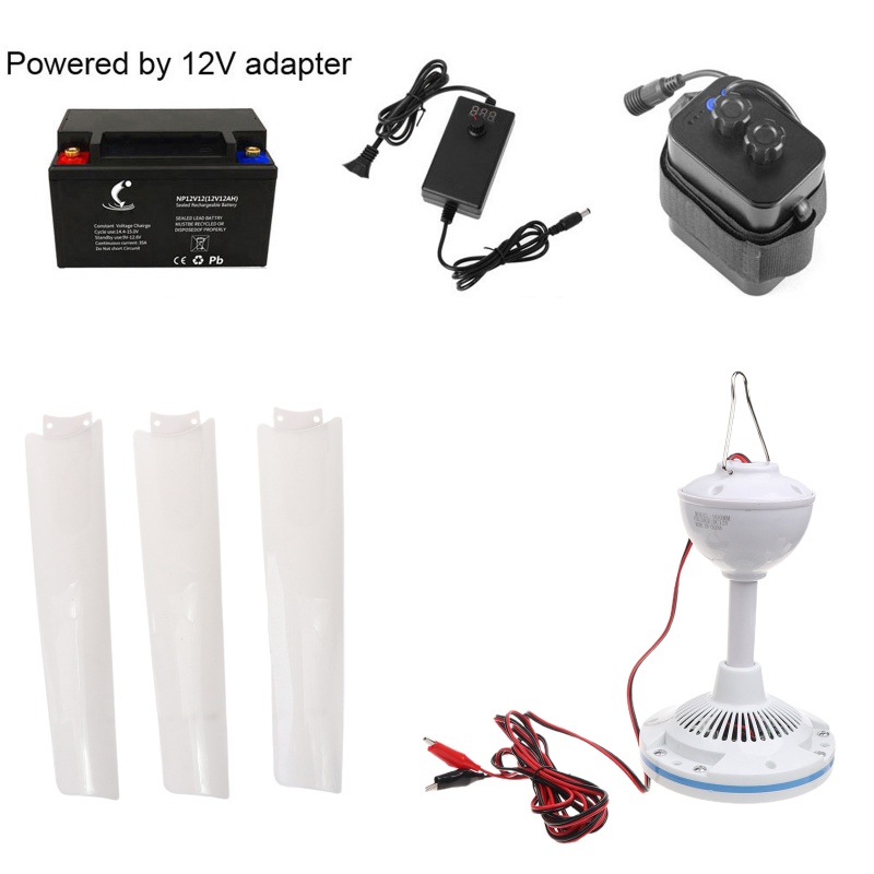 Zzz Kipas Angin Plafon Gantung 27.5 &quot;35.4&quot; DC 12V Dengan Kabel Power Panjang Untuk Camping / Outdoor