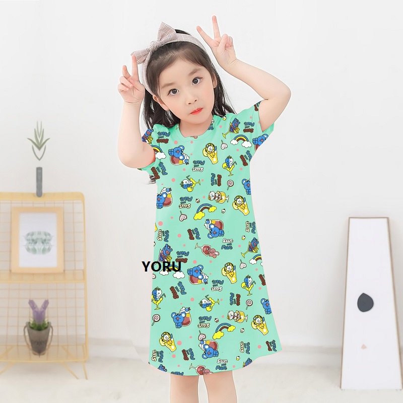 Pamelo Baju Tidur Anak Daster Perempuan Usia 2 - 7 Tahun Terusan Dress Anak Baju Tidur Anak