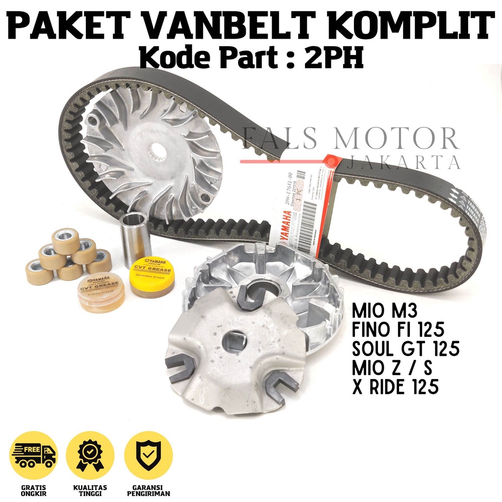 Vanbelt Mio M3 Komplit Kode 2PH - Soul GT 125 - Xride 125 - Fino 125 - Yamaha Gear - Freego