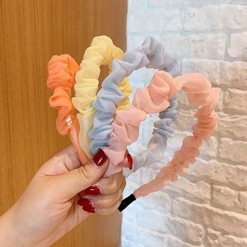 Bando Scrunchie Sifon Warna Warni Gaya Ala Korea Aksesoris Rambut Murah Bando korea kerut Scrunchie Headband sifon