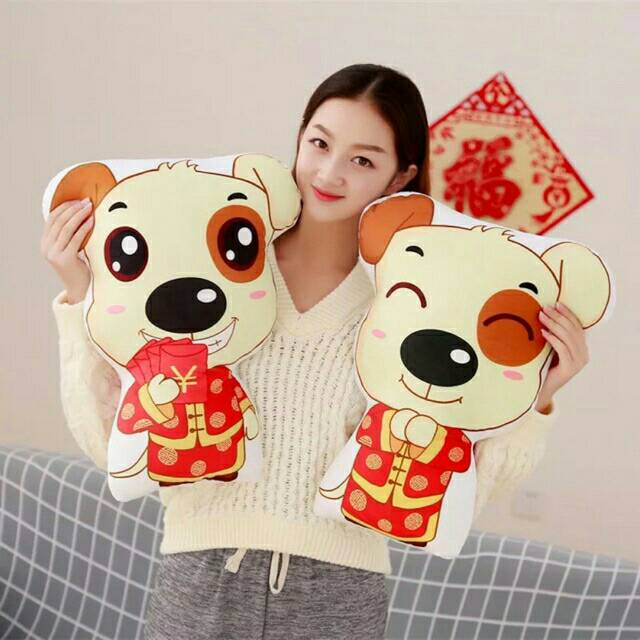Boneka doggy lucu boneka imlek boneka gong xi fa cai boneka doggy boneka shio anjing