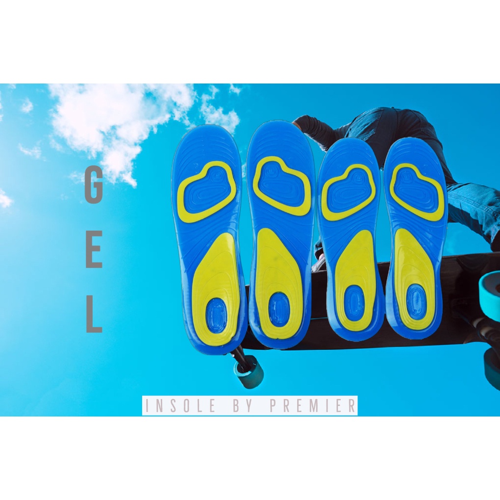 Insole Sepatu Gel Alas Kaki Sport Olahraga Casual Nyaman Empuk Murah Shock Absorber Gel Active