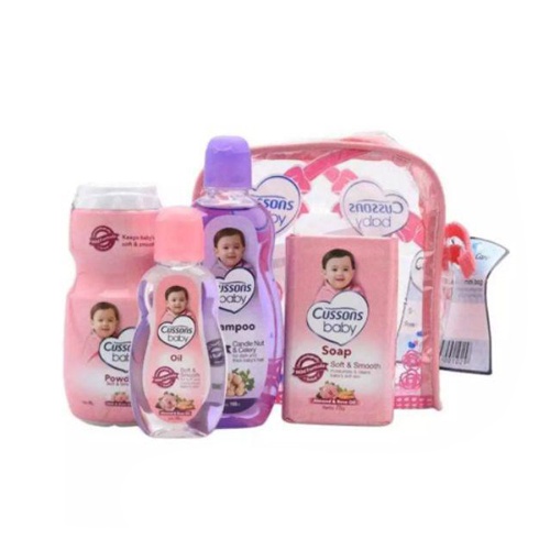 1 Set Cussons Baby Mini Bag Perlengkapan Mandi Bayi 4in1-3