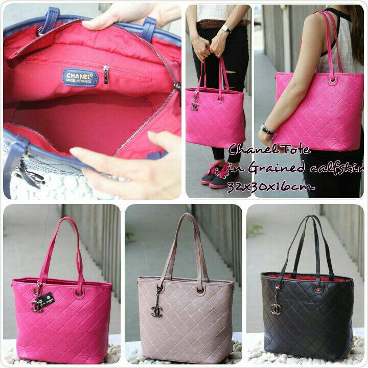 TAS CHANEL TOTE IN GRAINED CALFSKIN