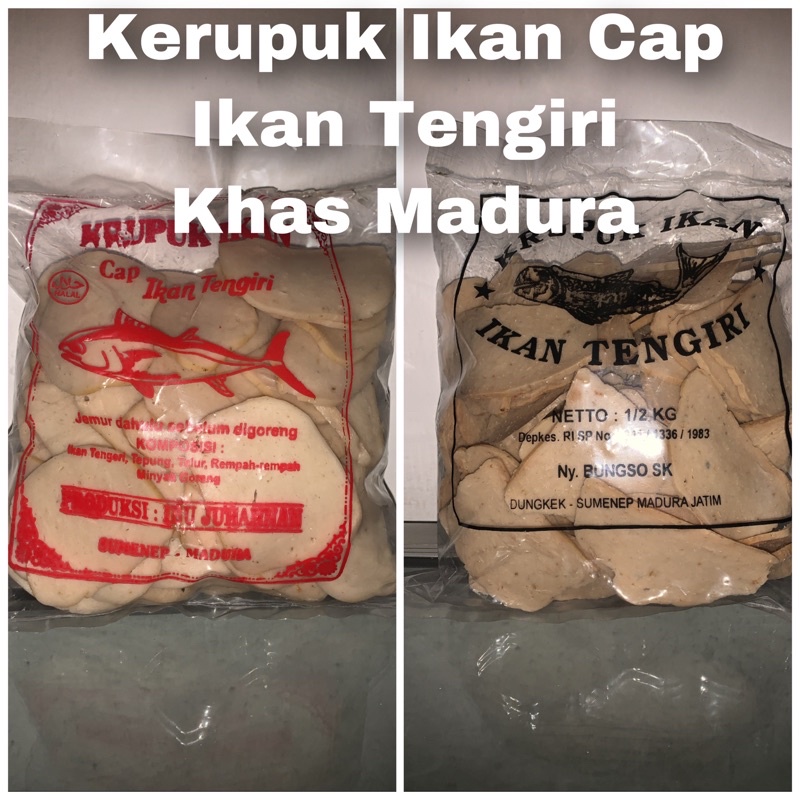 Kerupuk Ikan cap Ikan Tengiri Madura 500gr best seller di Madura