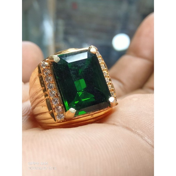 batu cincin Jamrud biron cuting kotak