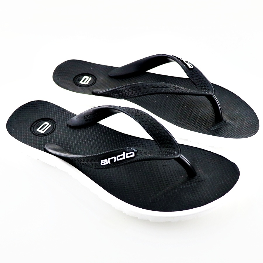Ando Thunder Wanita warna Hitam/Putih  - Sandal Jepit