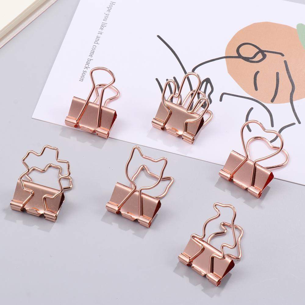 Nanas 10pcs Paper Clip File Buku Mini Hati Kucing Kaktus Metal