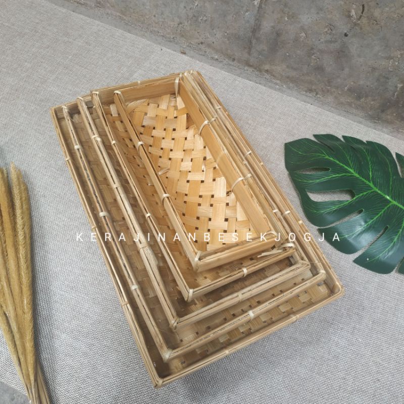 PIRING BAMBU SET PERSEGI PANJANG | piring murah piring snack piring lesehan piring lalapan