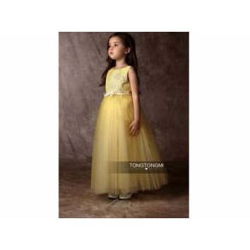 ZAINISA_SHOP JUAL DRESS / GAUN PESTA KUNING / YELLOW ANAK IMPORT TONG TONG MI TERPOPULER