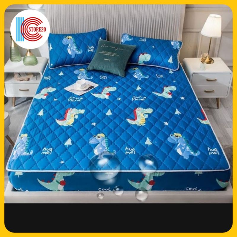 SPREI PROTEKTOR ANTIBOCOR SPREI WATERPROOF PLUS SARUNG BANTAL 2 PCS UKURAN 200X200CM
