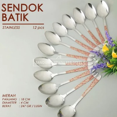 Sendok Makan Motif Batik 10 Pcs - Sendok Batik