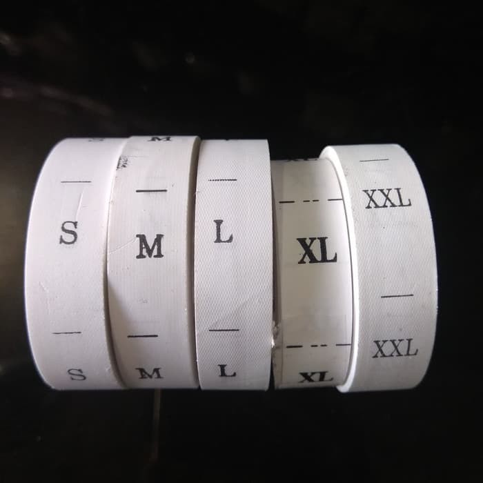 LABEL SIZE BAJU SABLON PUTIH - Label Ukuran Pakaian ISI 300 PCS