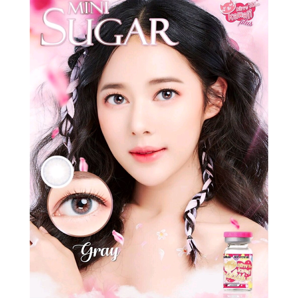 SOFTLENS KITTY KAWAII / SOFTLENS KOREA MINI SUGAR GREY -NORMAL / MINUS / LENSA MATA