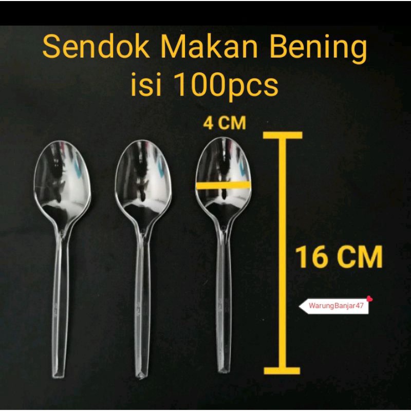 Sendok Makan Bening isi 100pcs Sendok Makan Plastik Bening Sendok Plastik