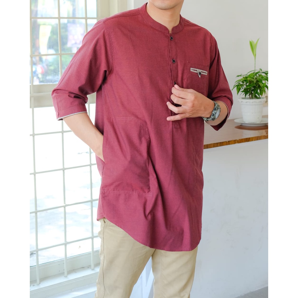 Kurta Anak Model Kemeja Koko Pakistan Baju Koko Couple Ayah Anak 5 Warna Biru Navi Abu Maroon Hitam