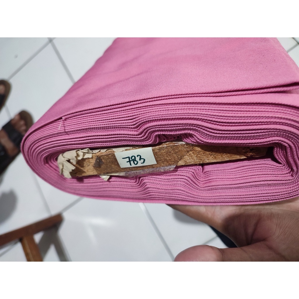 Kain American Drill 1919 Meteran, Bahan Kain Seragam, Kode 783 Warna Merah Muda /Pink