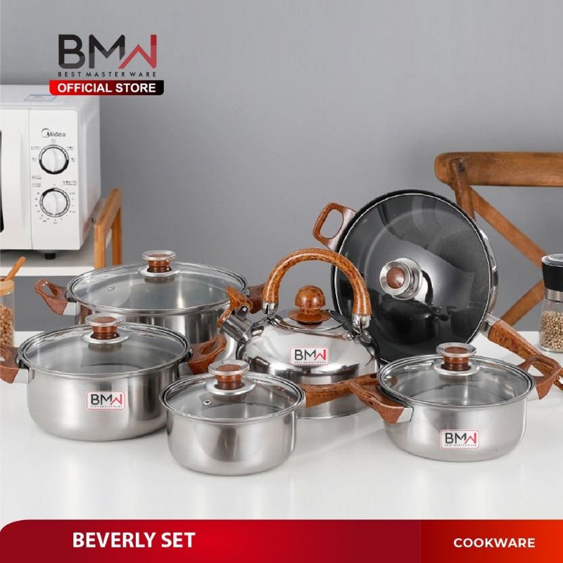 Panci Set 12 Pcs Cookware Gagang Kayu