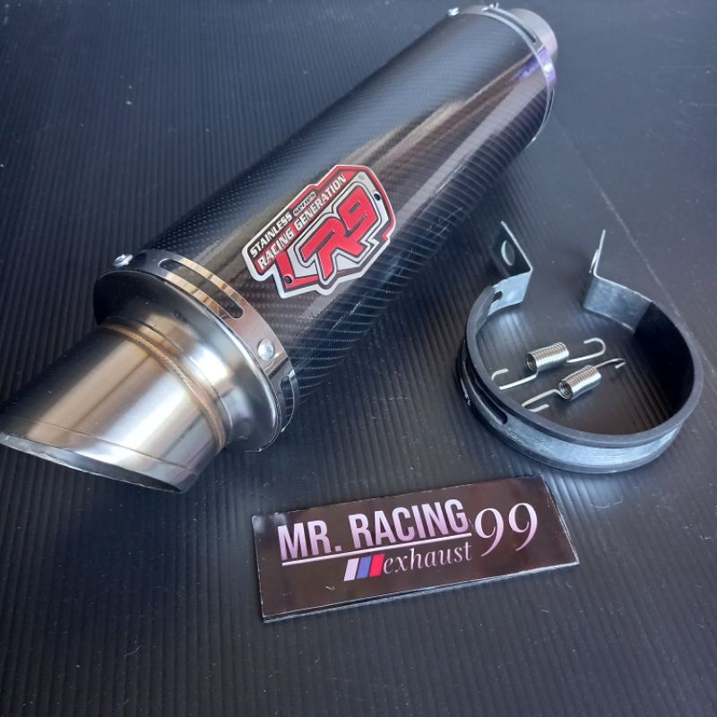 Silencer Knalpot Racing R9 Carbon - Leovince Old Only inlet 2in