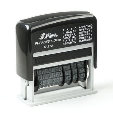 

Menyurat-Surat- Stempel Tanggalan Shiny S 312 / S-312 (Self Ink) Phrases & Dater Stamp -Surat-