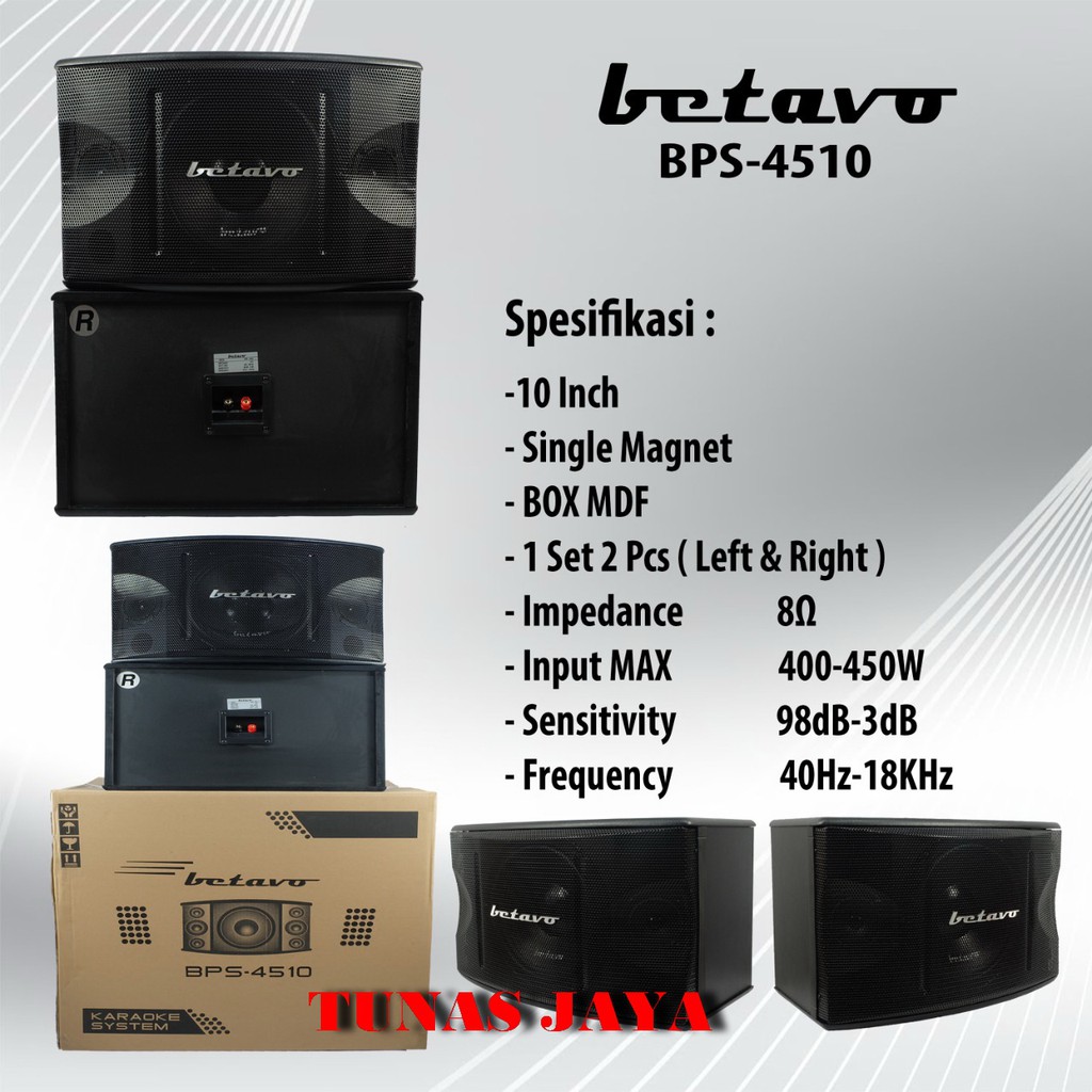 Speaker Karaoke Betavo BPS 4510 Original BPS4510 10 inch passive terbaik harga satu set