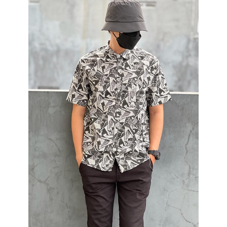 AMSPRO kemeja pria / kemeja casual / kemeja motif / kemeja kantor / kemeja kerja Pd-53