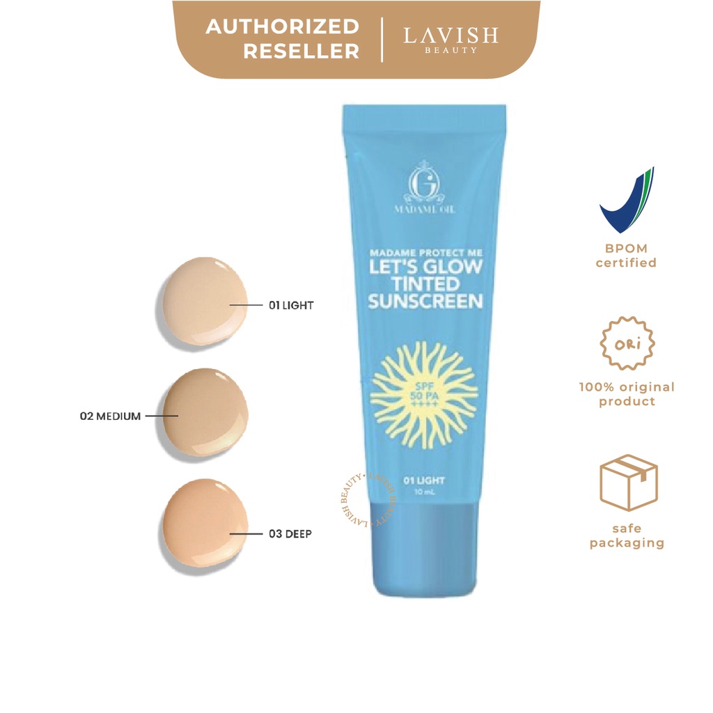 Jual MADAME GIE Let's Glow Tinted Sunscreen SPF 50 PA ++++ (10ml